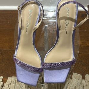 Betsy Johnson lilac stone sandals.